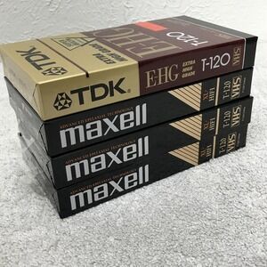 3 Maxell XL HiFi and 1 TDK Extra High Grade T-120 Blank VHS Tapes SEALED
